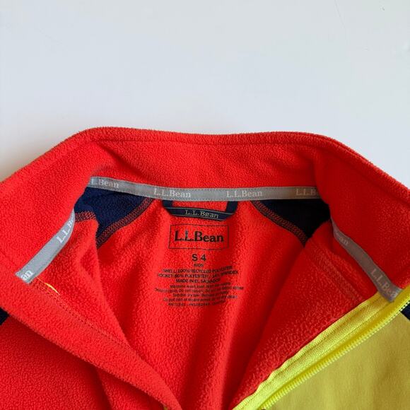 LL Bean Youth Fitness Fleece Quarter-Zip Colorblock 4 - Picture 8 of 11